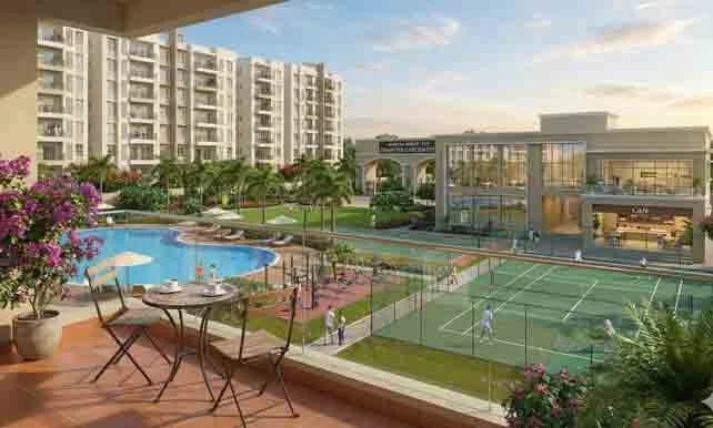 Video thumbnail showing the architectural design and landscaped gardens of Bhartiya Garden Enclave in North Bangalore