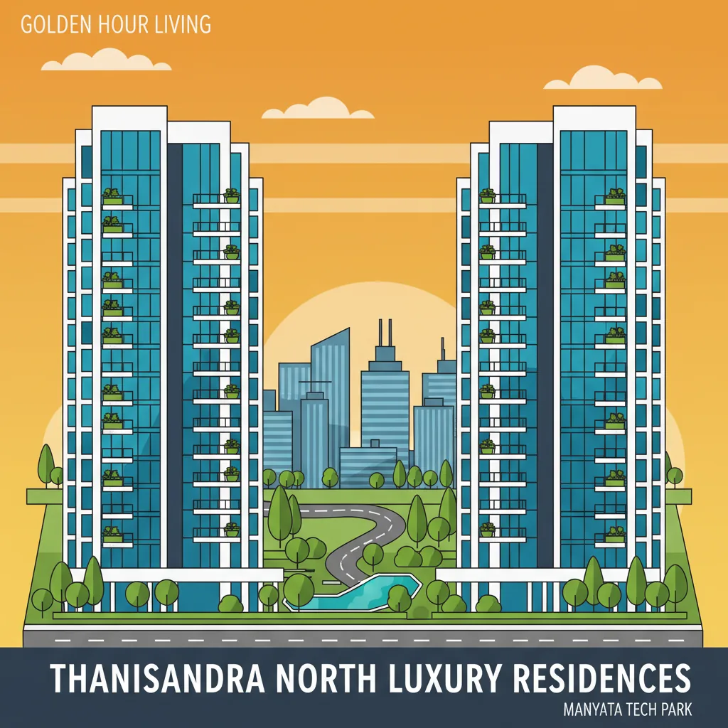 Luxury apartments in Thanisandra - Modern residential towers with glass facades and green landscaping